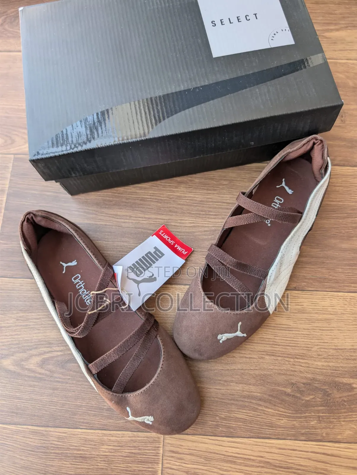 Ladies Brown Puma Ballet Sneakers