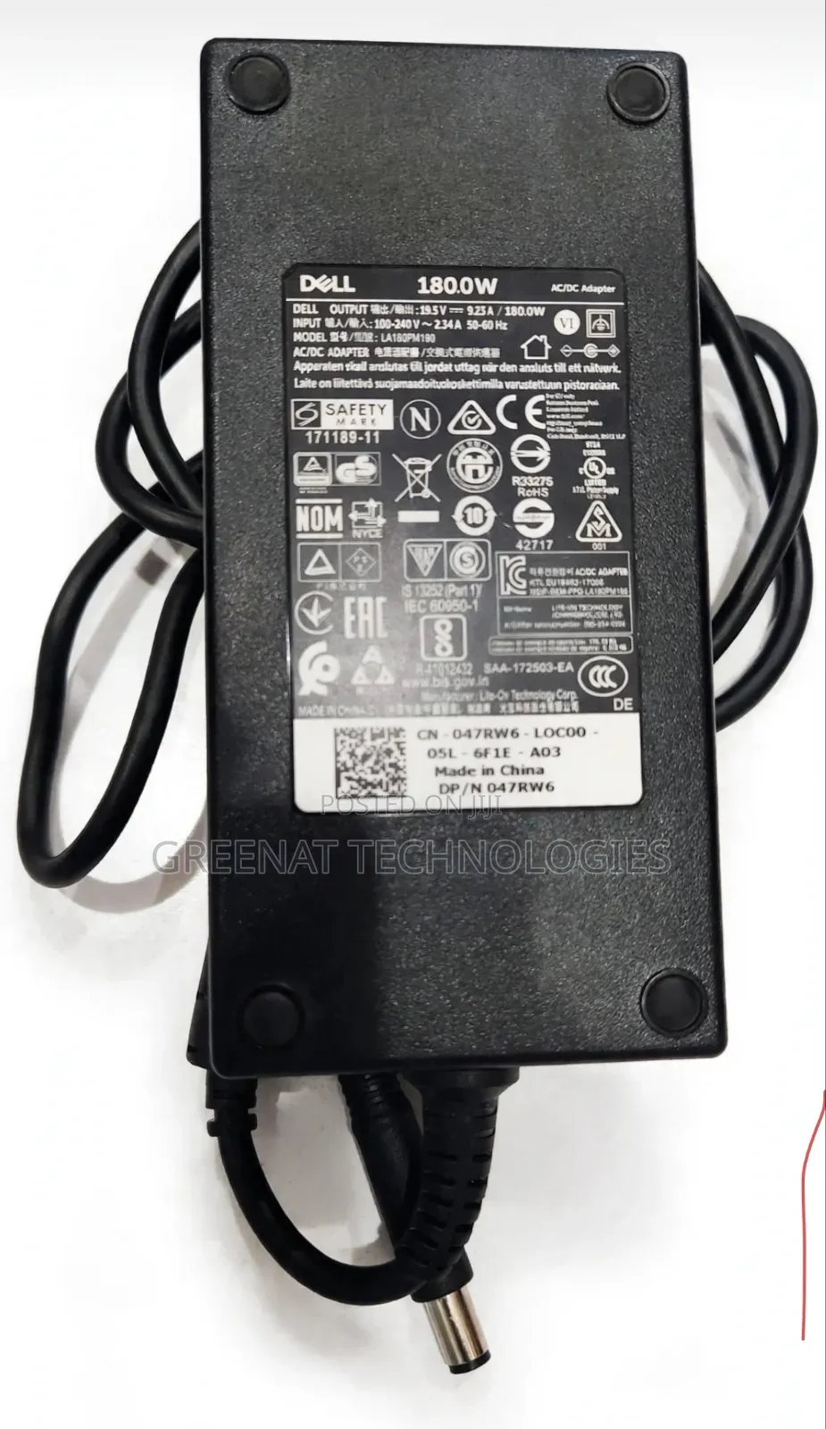 Original Dell 180W 19.5V 9.23A Laptop Charger AC Adapter Big Pin Ex-Uk