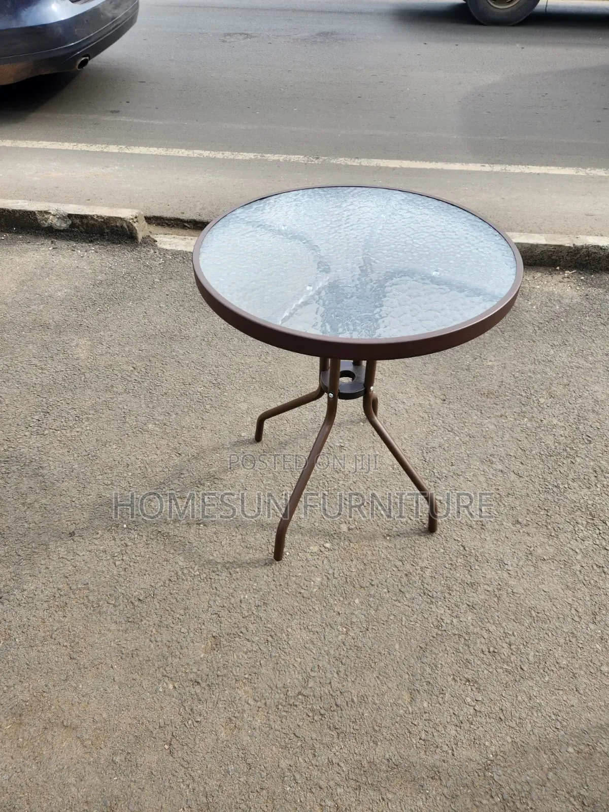Outdoor Bistro Table and Chair Set With Glass Top