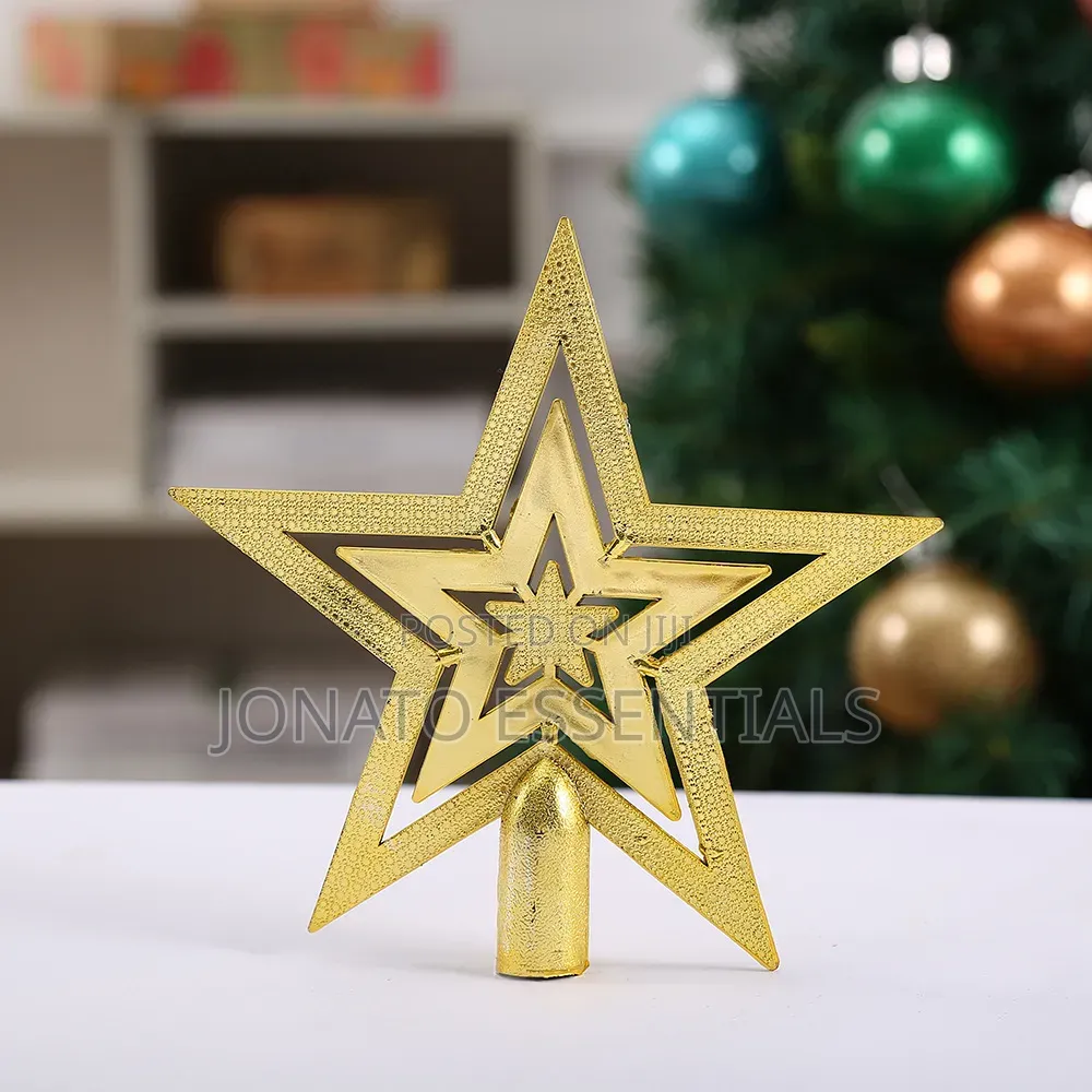 Shiny Gold Star Christmas Tree Topper