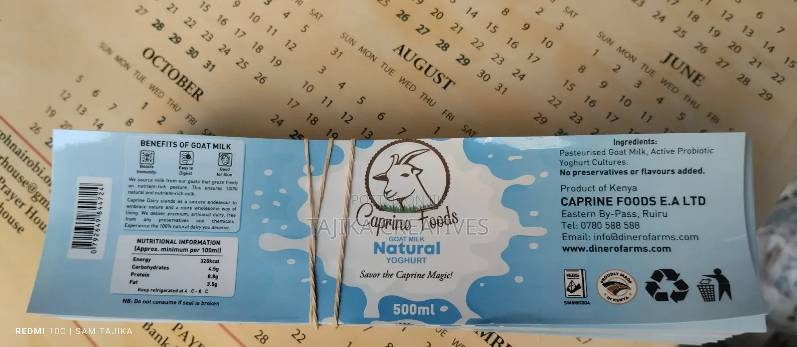Yoghurt Sticker Labels
