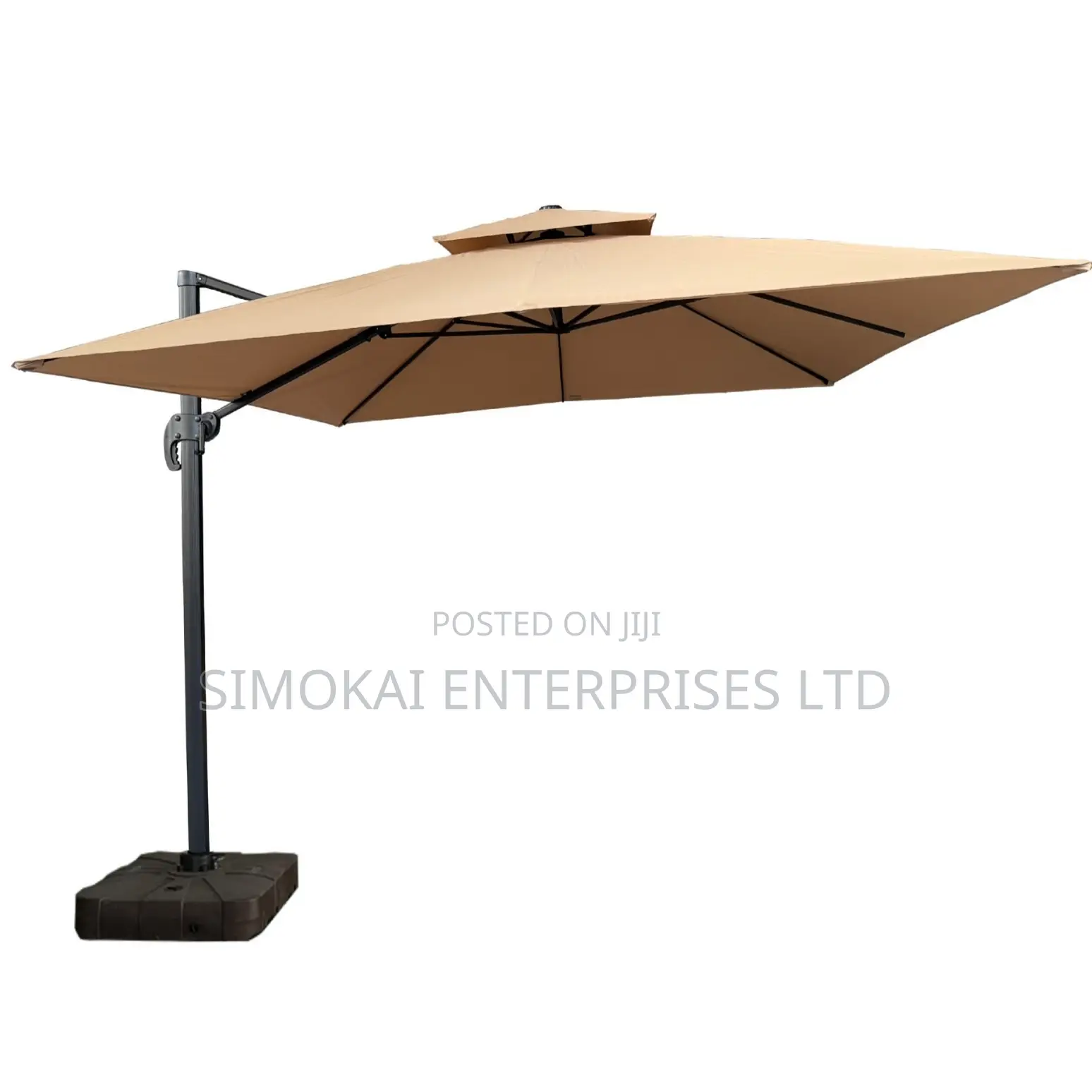 3mx 3m Cantilever Roman Umbrella With 100L Water Tank/Sand Square Base