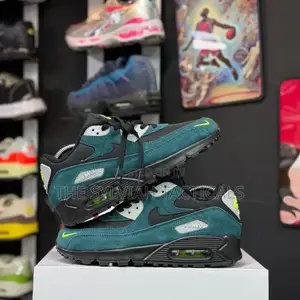 Nike Air Max 90 “ Dark Teal, Black, and Volt/Cool Grey”