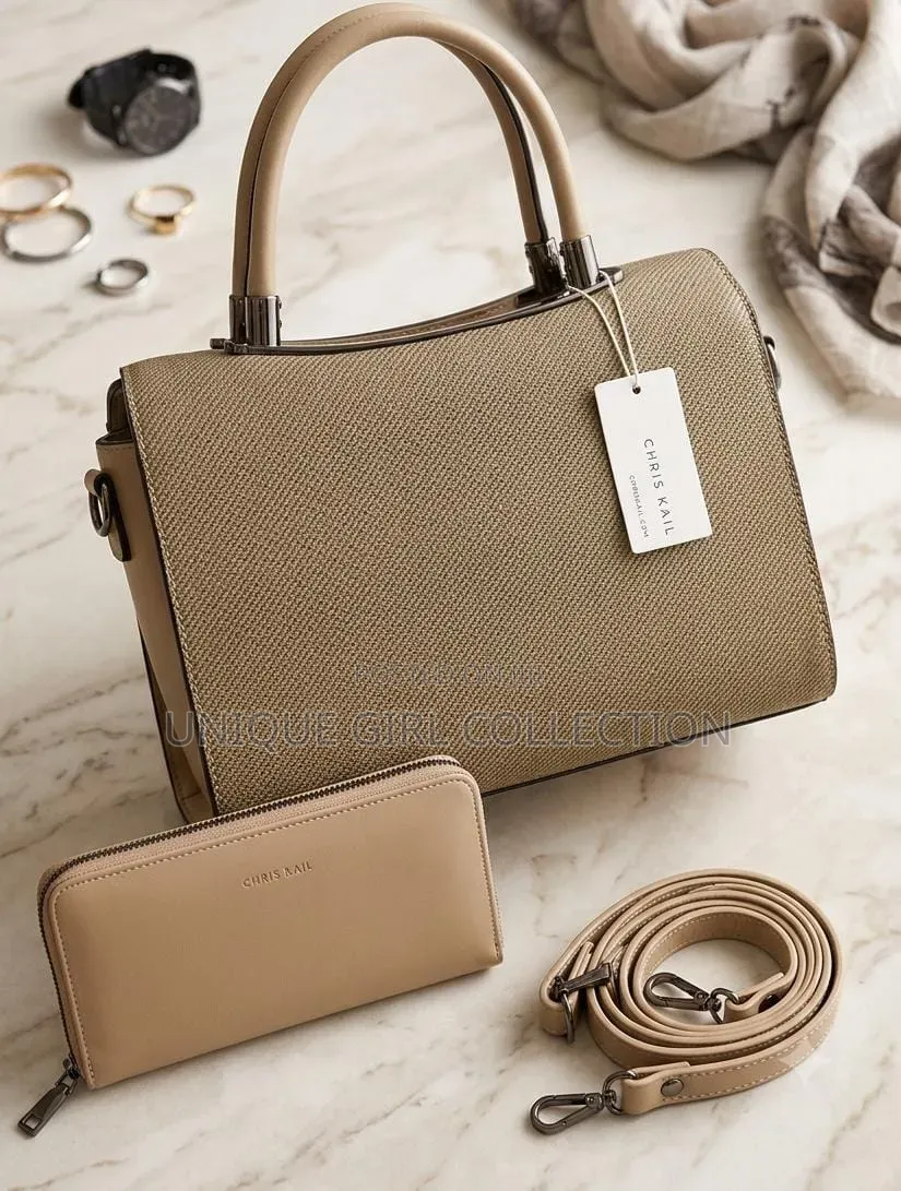 Elegant Chriskalla Handbag Set –Premium Quality (Bag + Wallet + Strap)