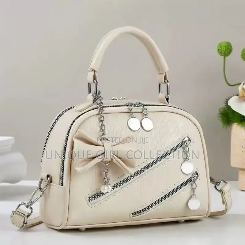 Trendy Women's Bow & Zipper Accent Handbag – Stylish Crossbody Bag