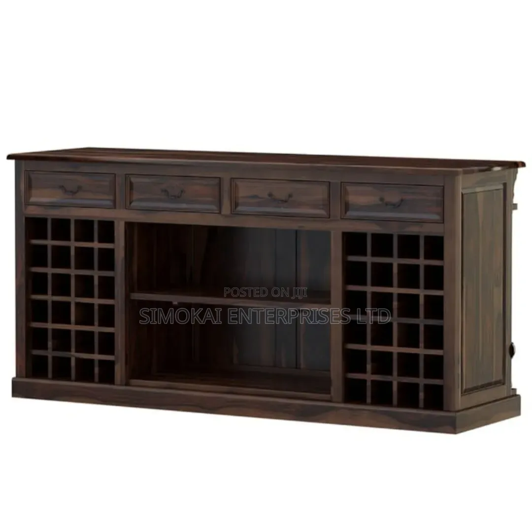 Giante Rustic Solid Wood Home Bar Set With Stool Set of 2