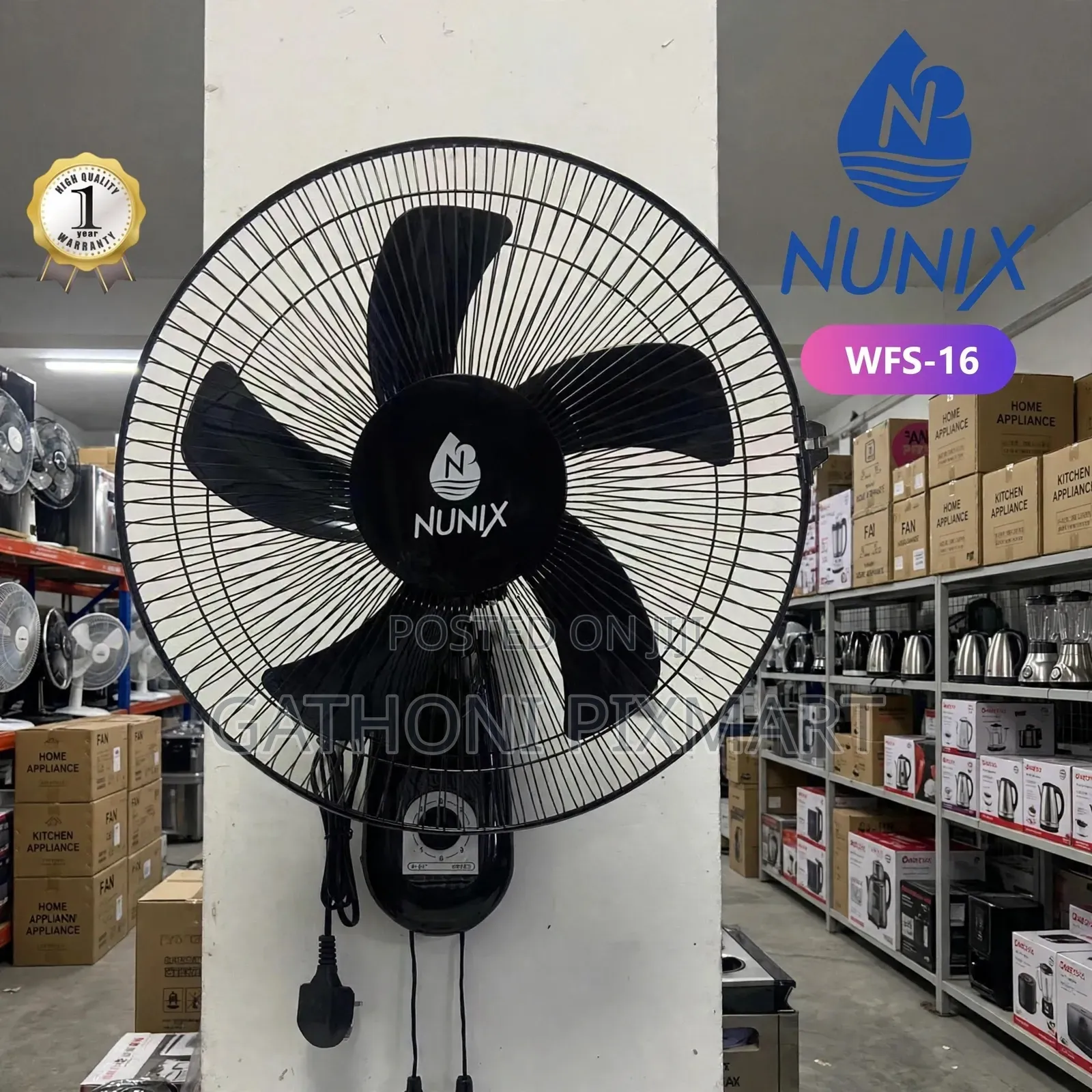 Nunix 16 Inch Wall Fan for Shops Salons and Businesses
