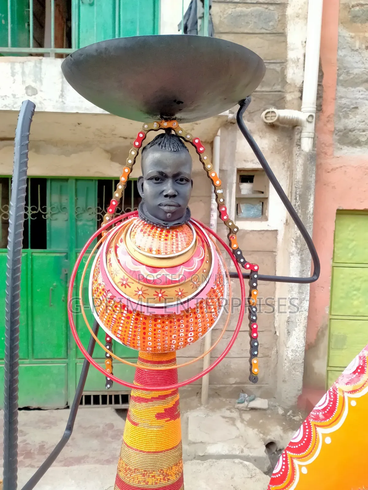 African Maasai Metal Sculpture Statue