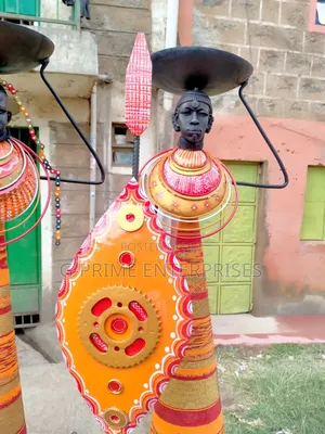 African Maasai Metal Sculpture Statue