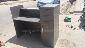 Dark Grey Office Reception Desk Design