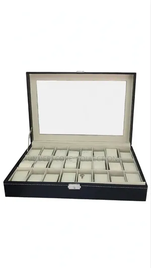 24 Slots With Pillows* — Black Faux Leather With White Stitching