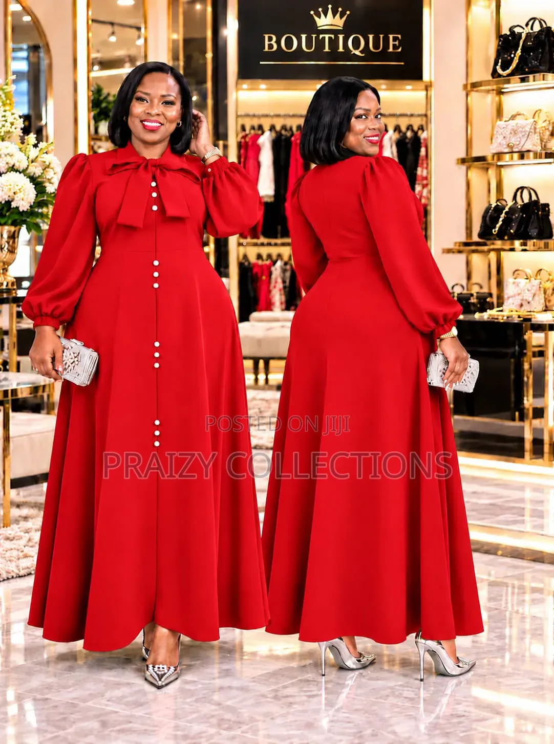 Wow Maxi Dress With a Bow Tie -Unique and Classy