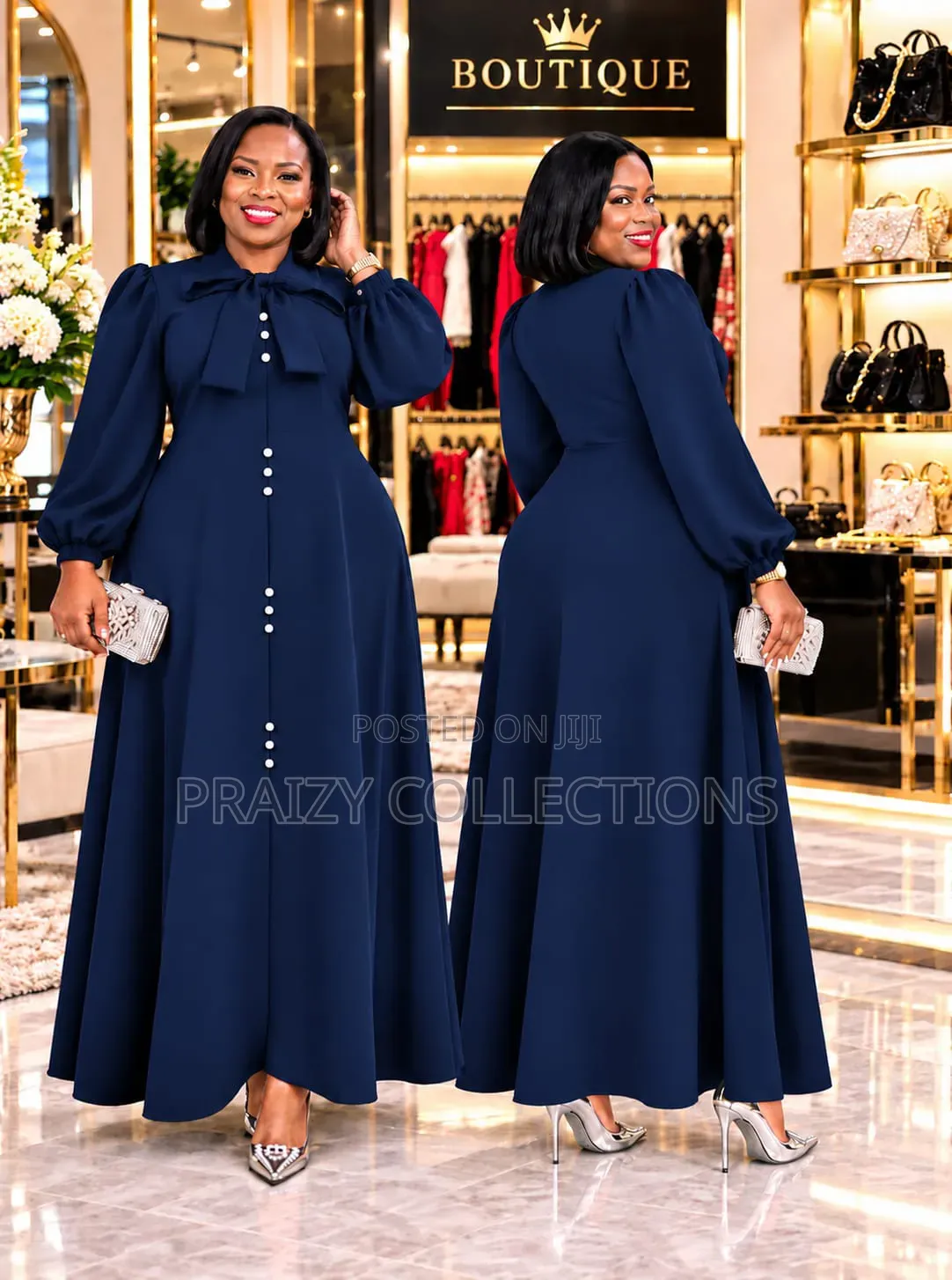 Wow Maxi Dress With a Bow Tie -Unique and Classy