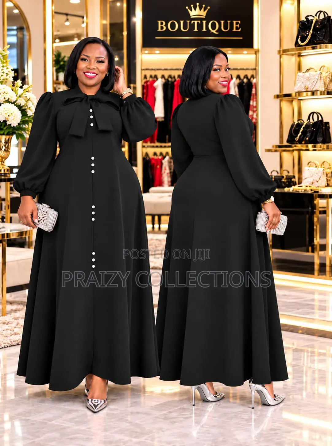 Wow Maxi Dress With a Bow Tie -Unique and Classy