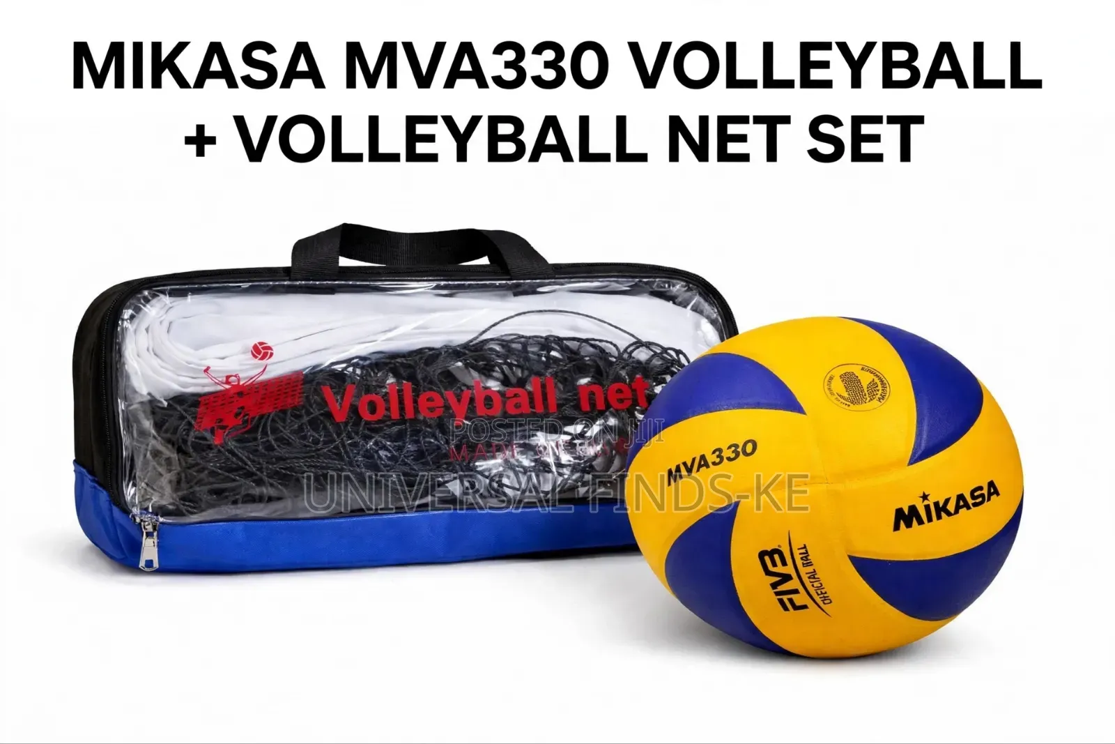 Volleyball Net and Mikasa Volleyball Ball Set for Sports Training