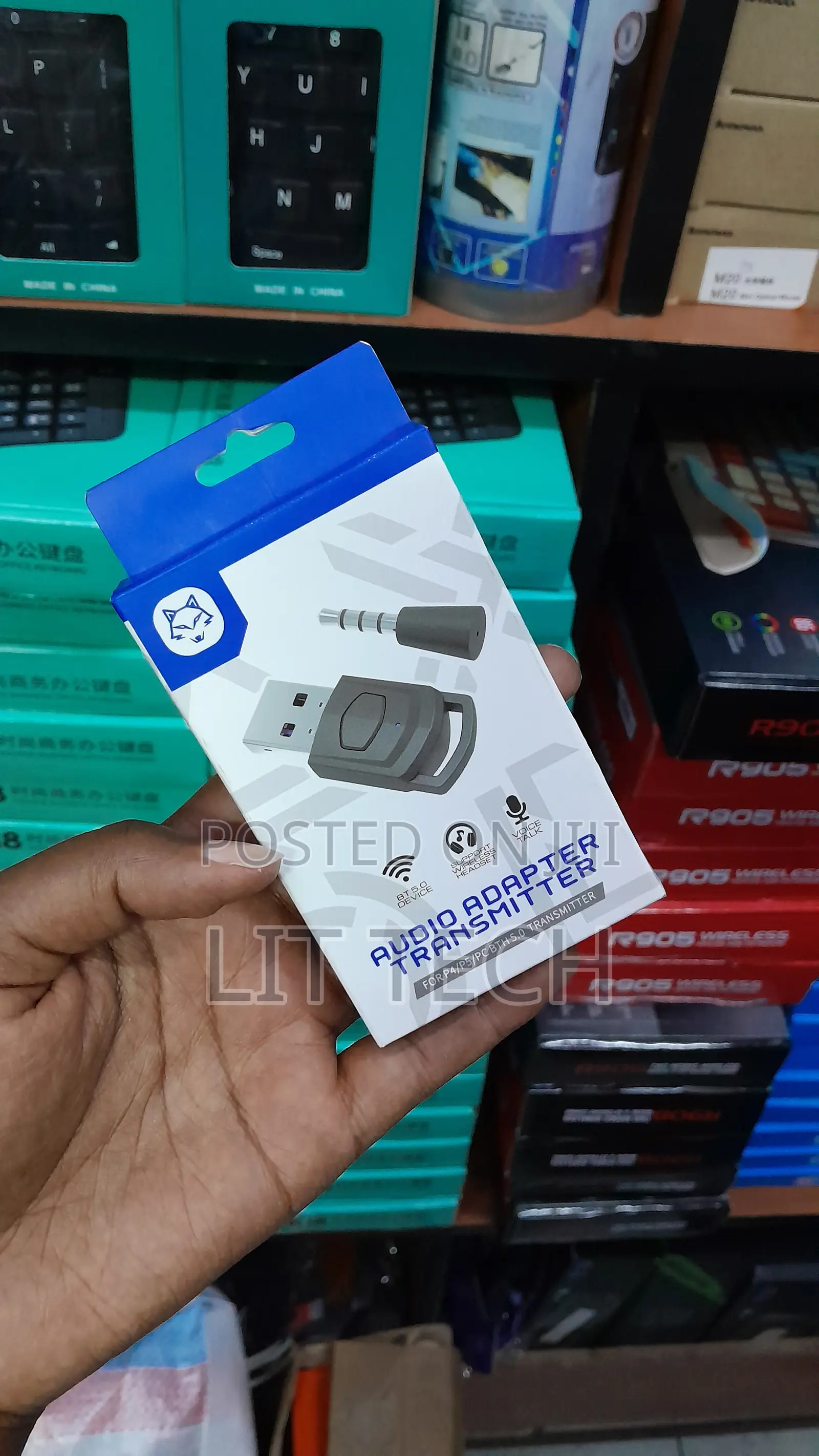 Bluetooth 5.0 Wireless Audio Adapter & Mic Transmitter for PS4, PS5,PC
