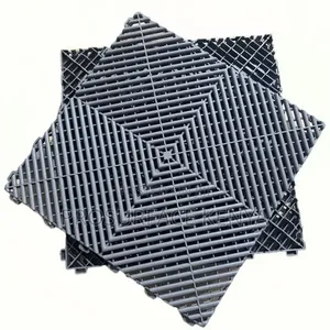 Garage Floor Tiles in Black Grey and Yellow