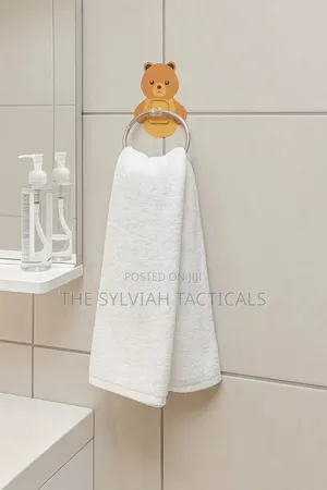 *Self-Adhesive Free Punching Wall Mounted Stainless Steel Animal Towel