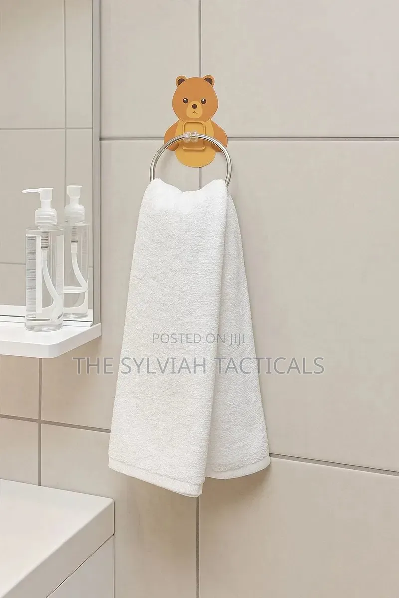*Self-Adhesive Free Punching Wall Mounted Stainless Steel Animal Towel