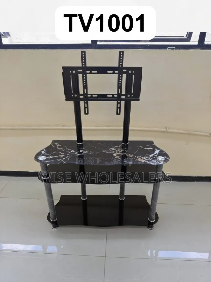 Executive Glass TV Stand With Wall Bracket