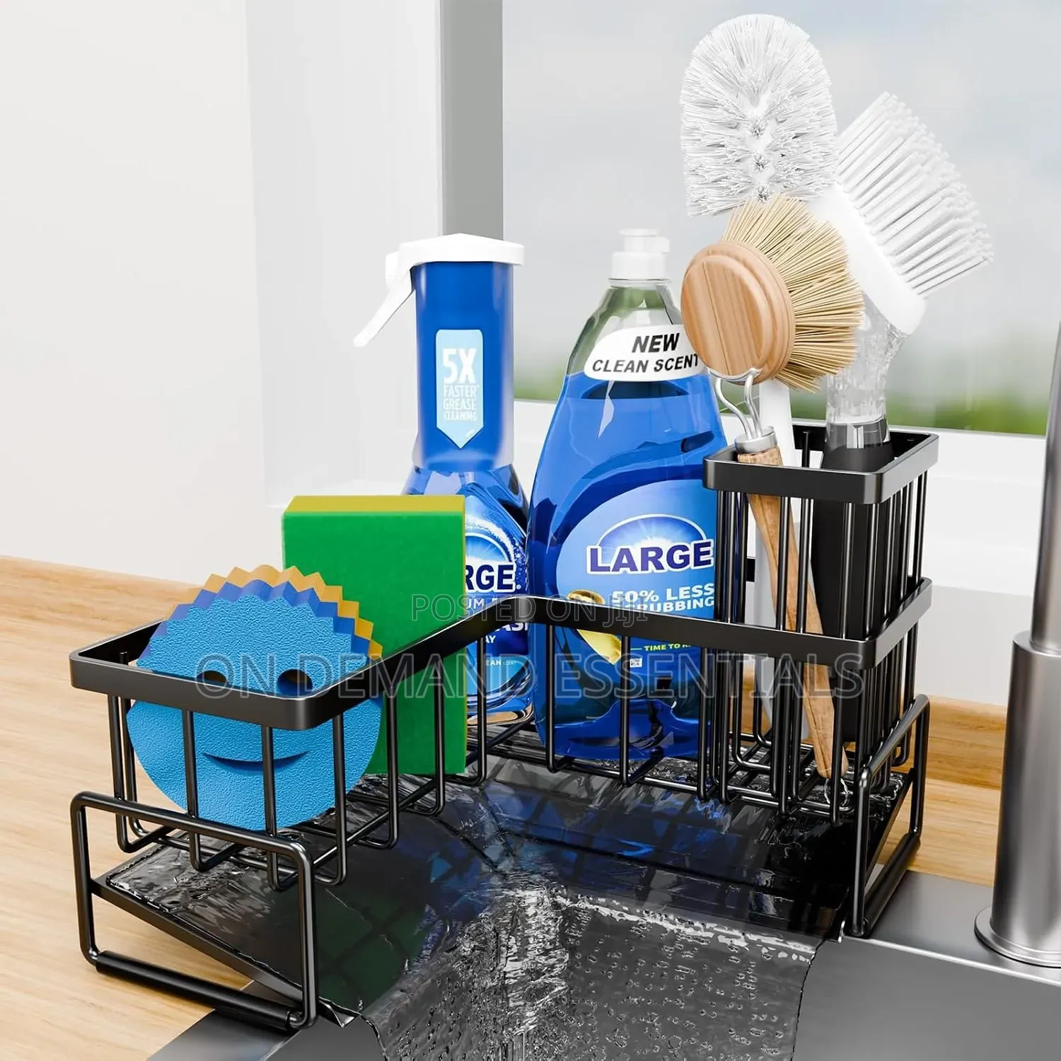 Big Size L-Shaped Corner Kitchen Sink Caddy