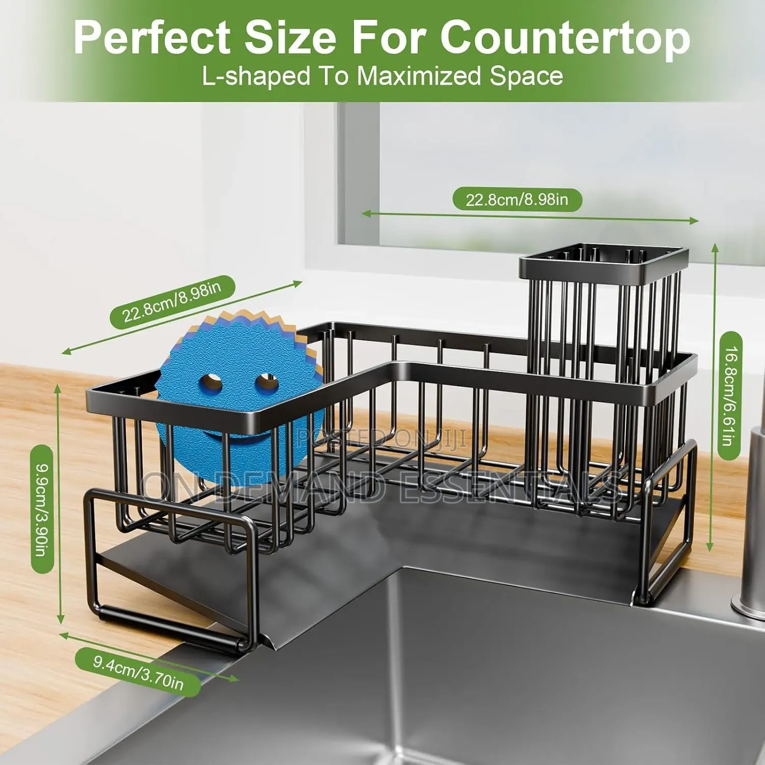 Big Size L-Shaped Corner Kitchen Sink Caddy
