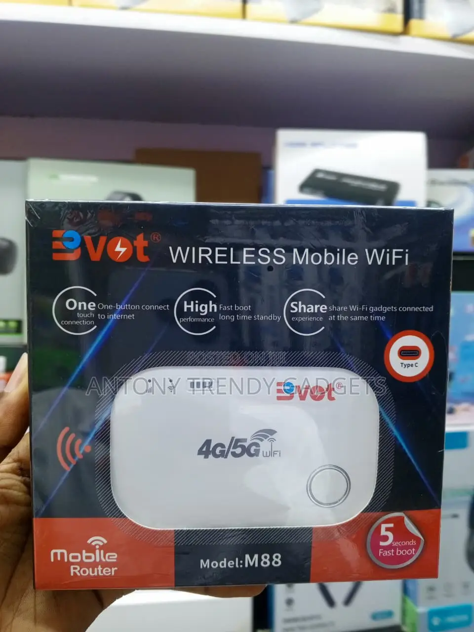 BVOT M88 Rechargeable 4G Pocket WiFi 150Mbps 10 Devices