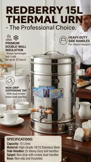 Redberry Premium Range s.steel Insulated Tea Urn 15l