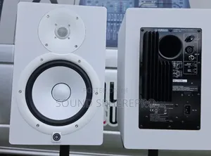 White Yamaha HS8 Monitor Speakers