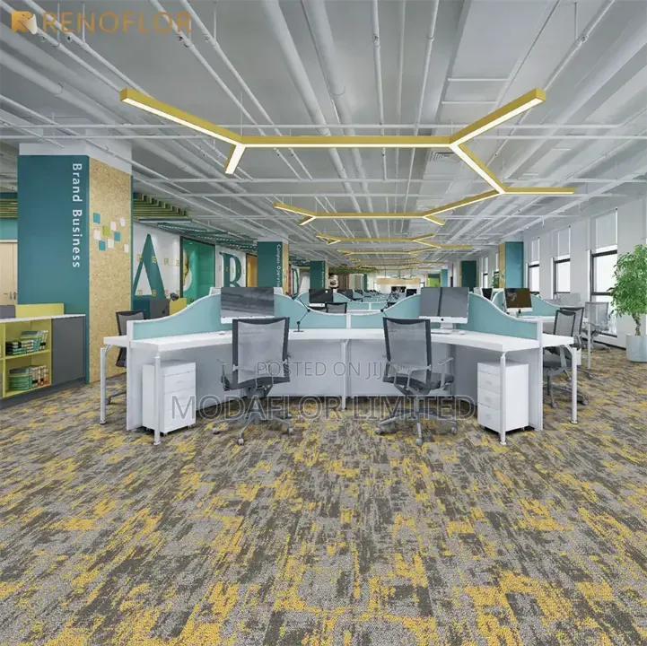 Ember Red Premium Carpet Tiles for Office Flooring