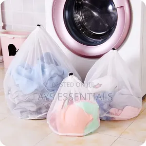3pcs Assorted Drawstring Laundry Mesh Bags
