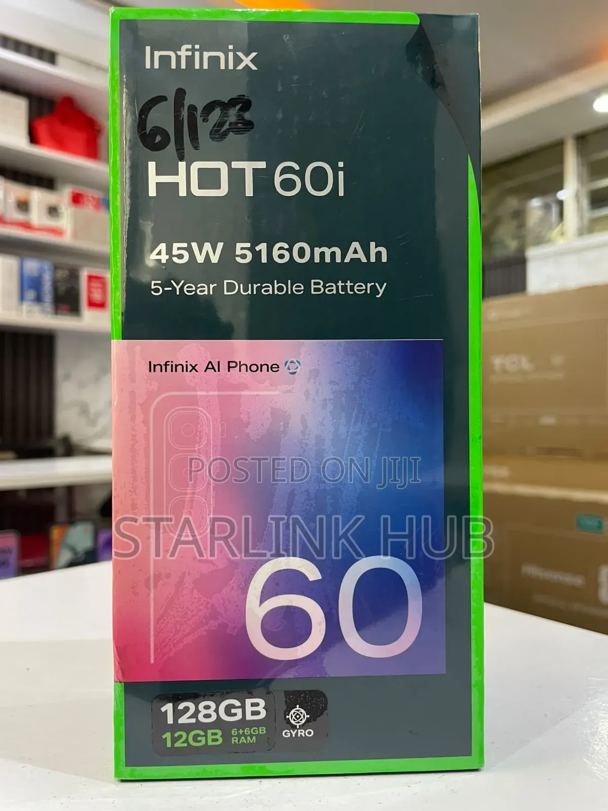 New Infinix Hot 60i 128 GB Black
