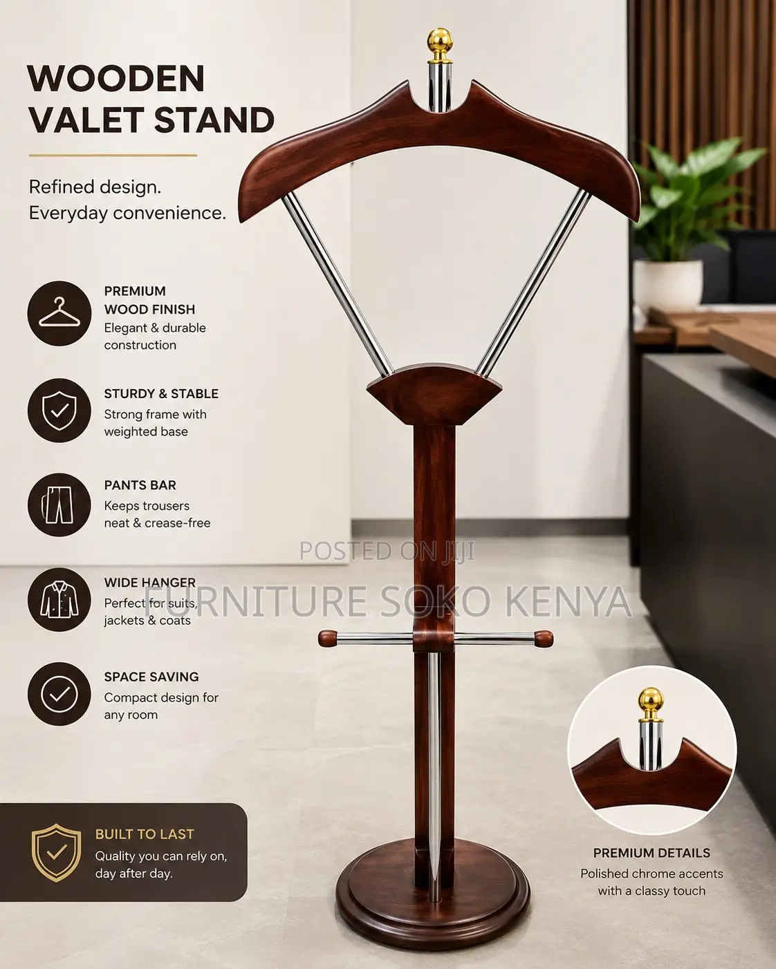 Executive Hangers | Mahogany Tall Coat Hangers