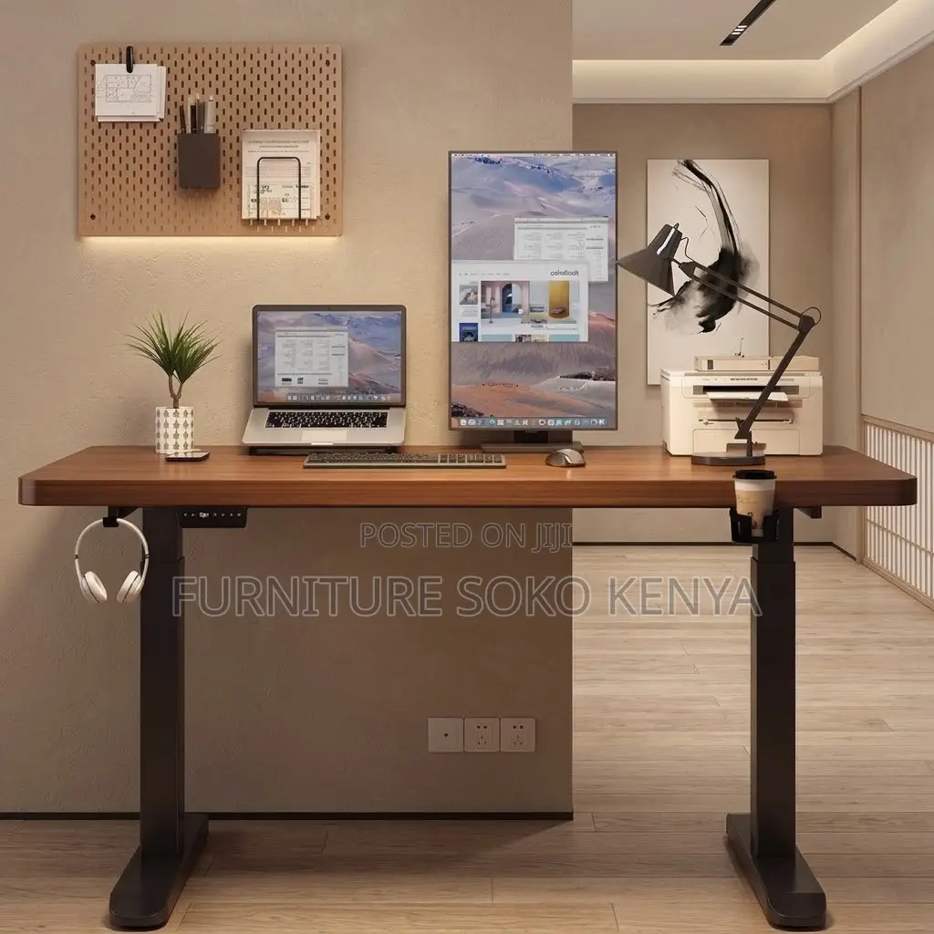 1200MM Brown Adjustable Desk | Electric Smart Table With Button