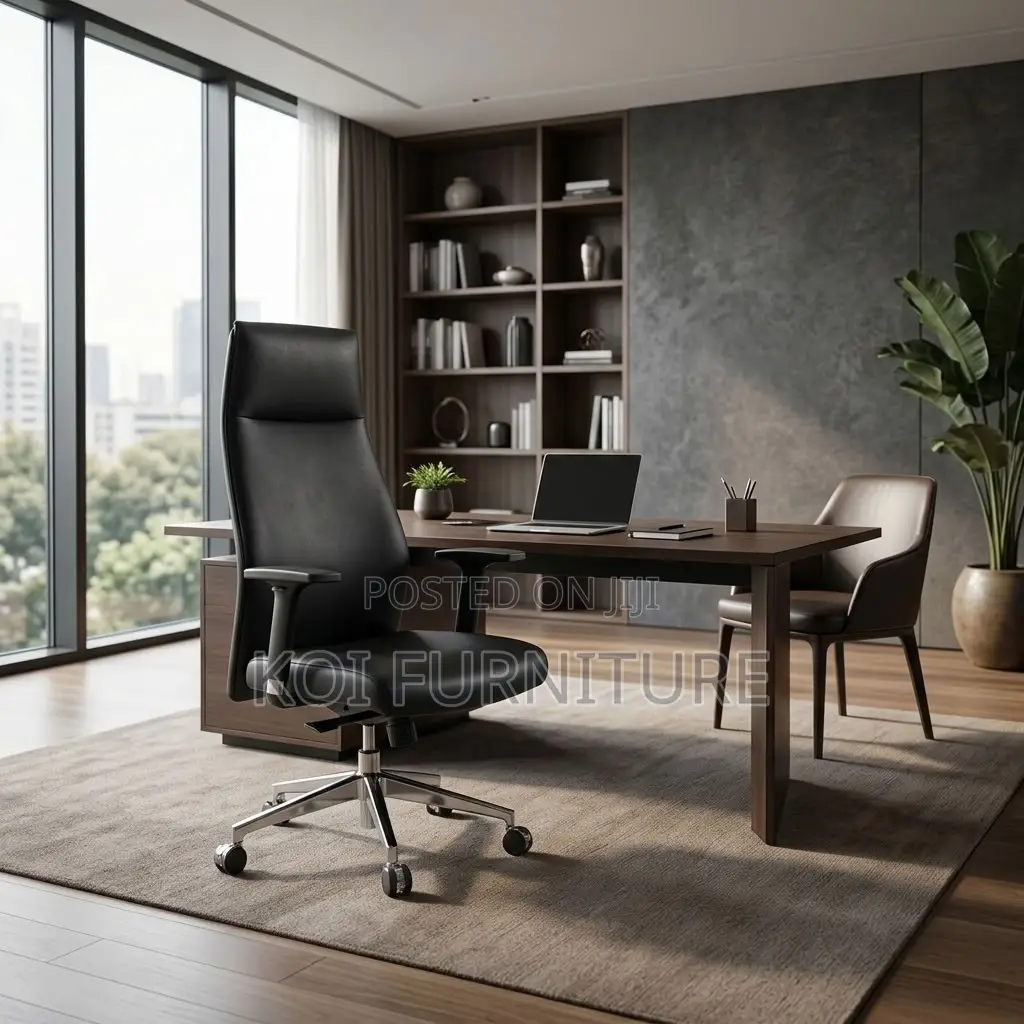 Office Chair : High-Back PU Leather Executive Chair