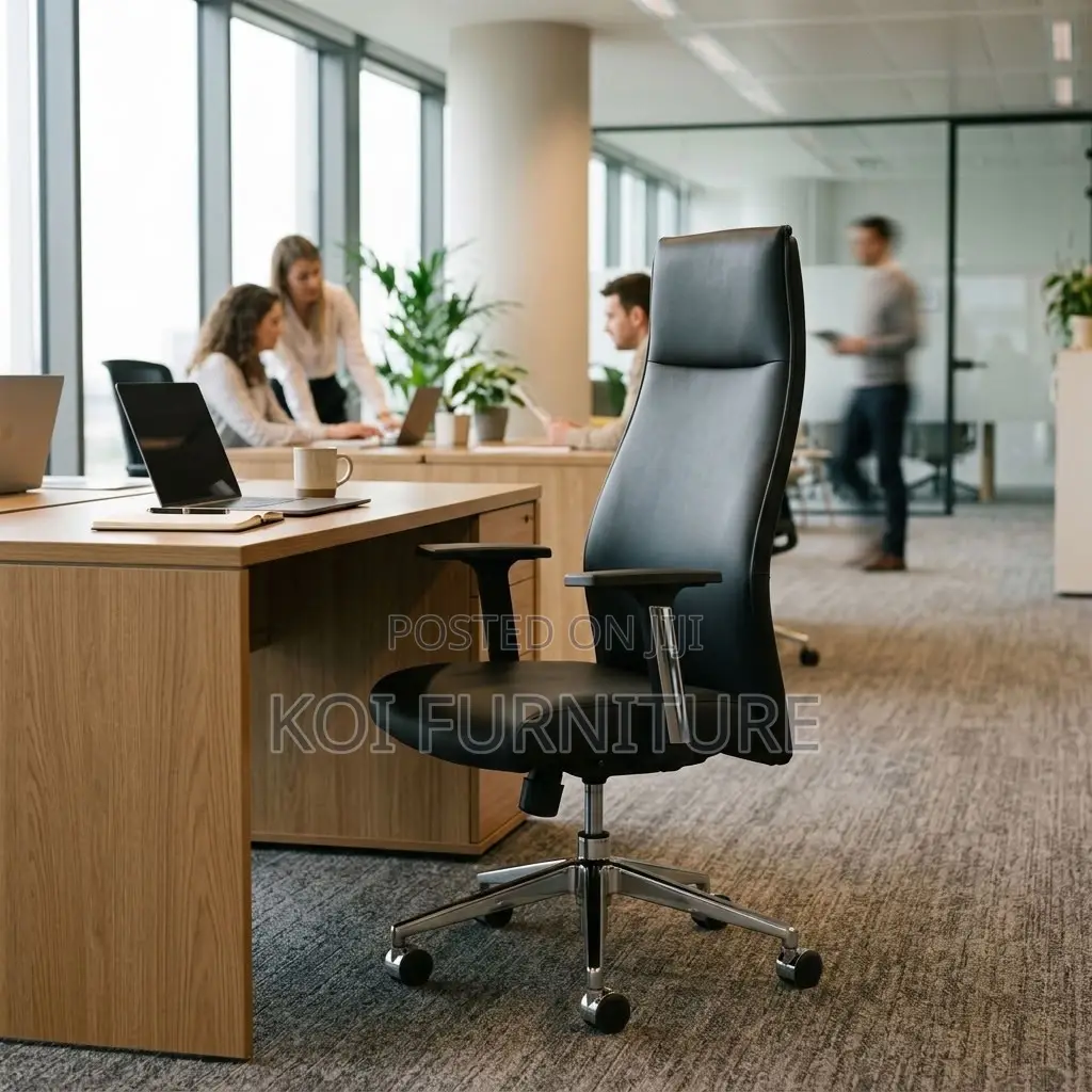 Office Chair : High-Back PU Leather Executive Chair