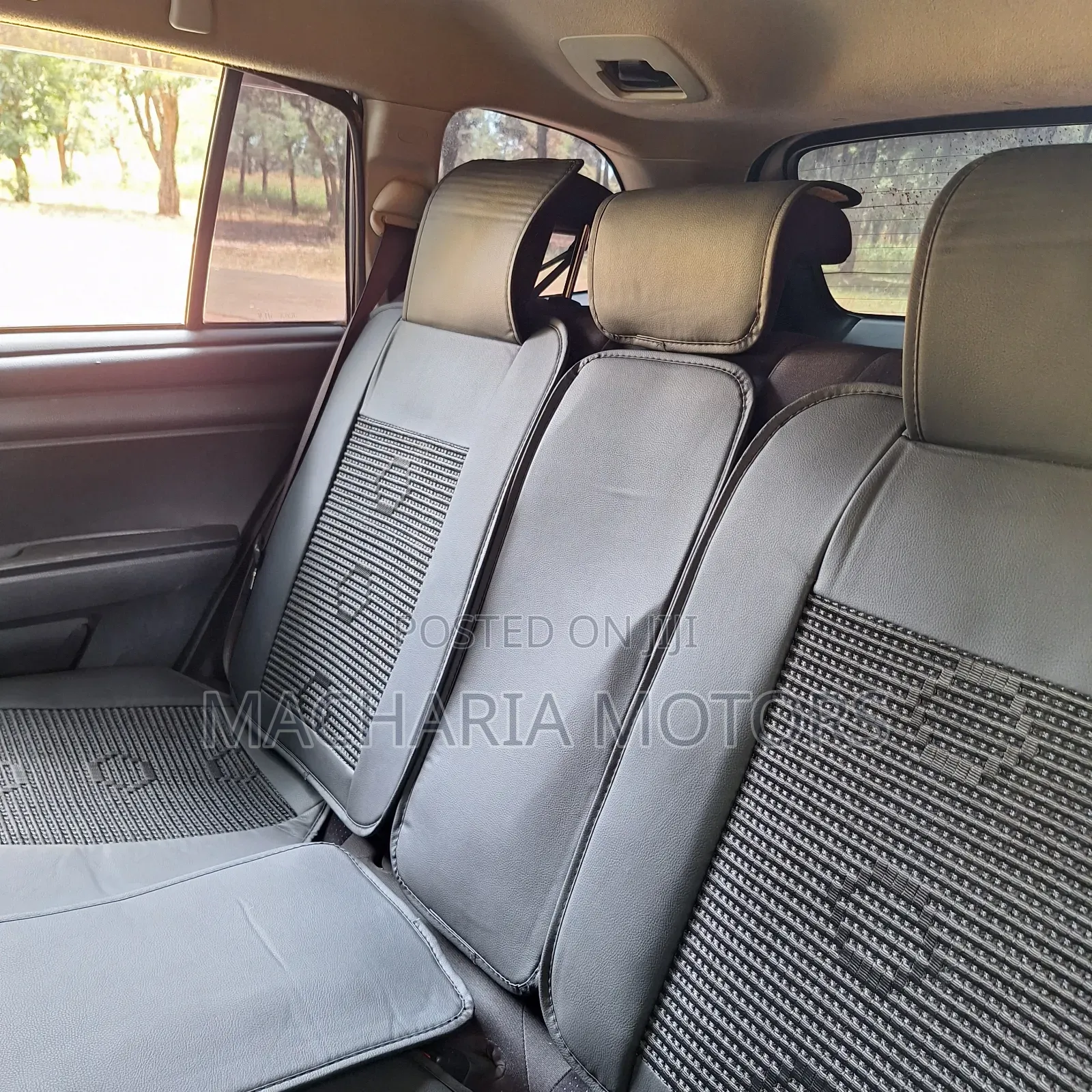 Black Red Stitched 5 Seater Universal Floor Mats.