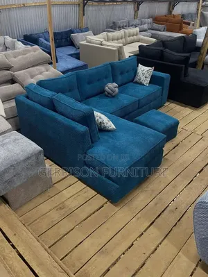 Modern L-Shaped Tufted Textured Sectional Sofa (Premium)