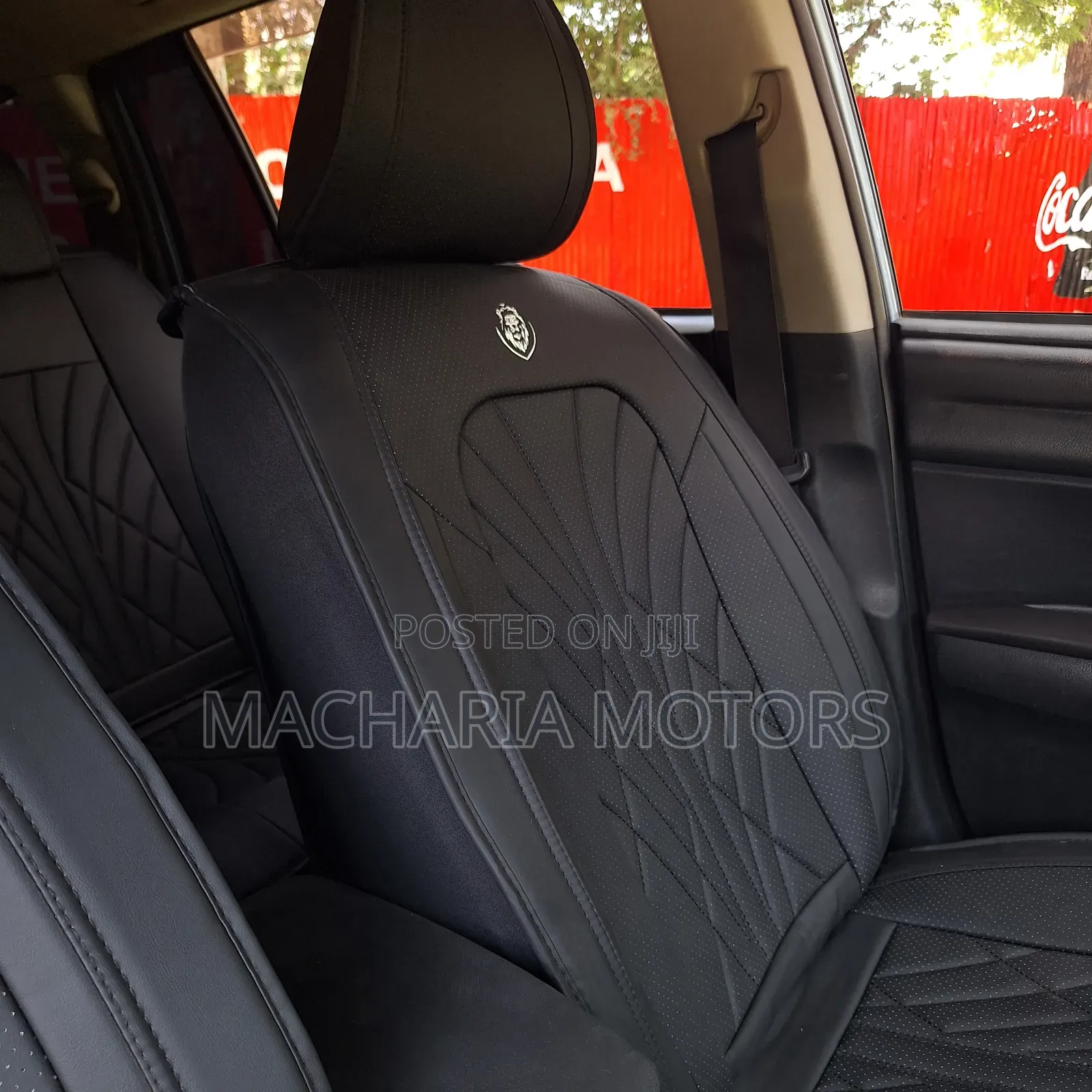 Plain Black 5 Seater Faux Leather Seat Cover