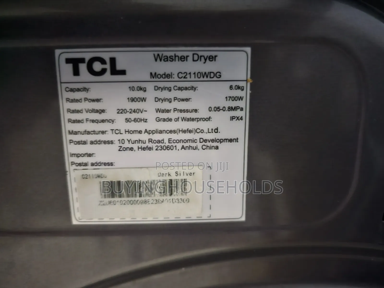TCL 10/6kg Washer&Dryer
