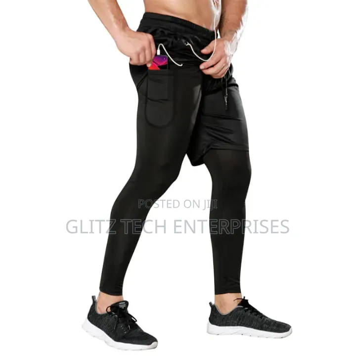Men's 2-in-1 Activewear Running Pants With Phone Pocket