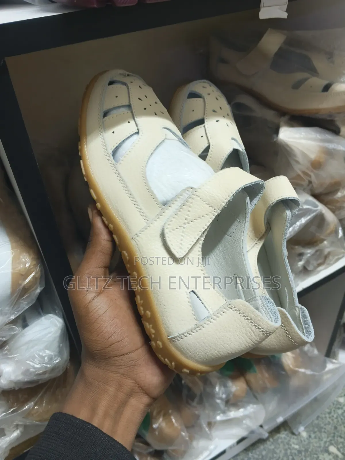 Women’s Cream/Beige Breathable Casual Shoes Comfort Flat Sandals