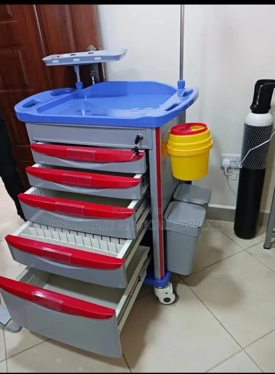 Spacious, Durable Emergency Crash Cart/Emergency Trolley