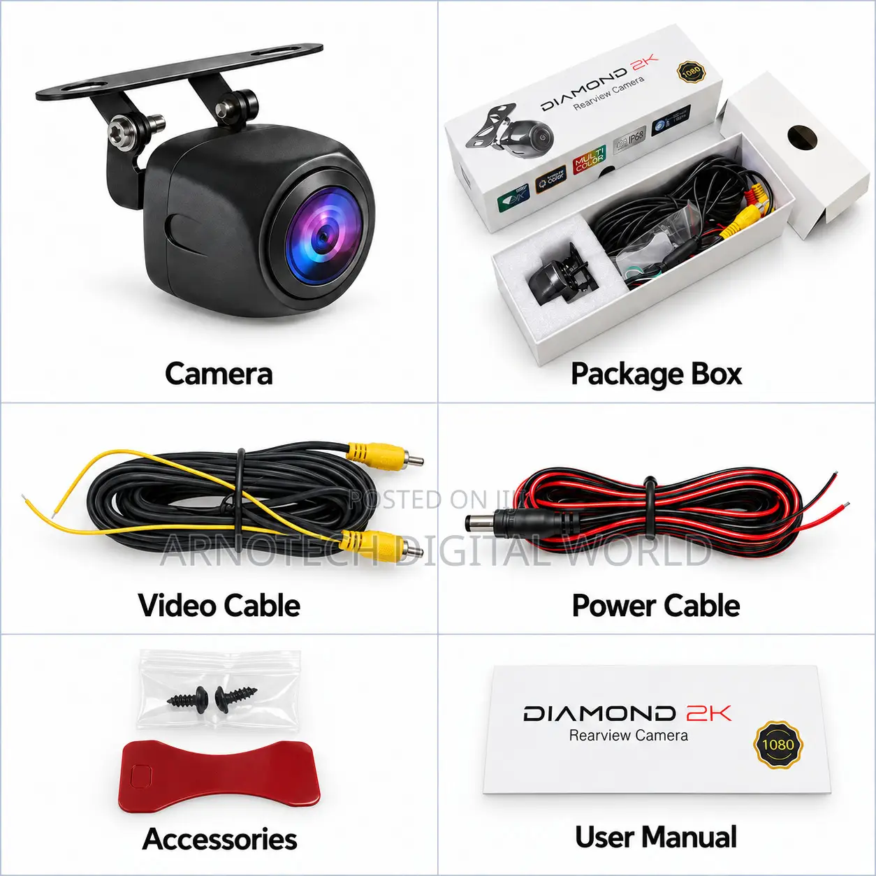 Diamond 2KHD Car Rearview Camera – Waterproof IP68 Night Vision