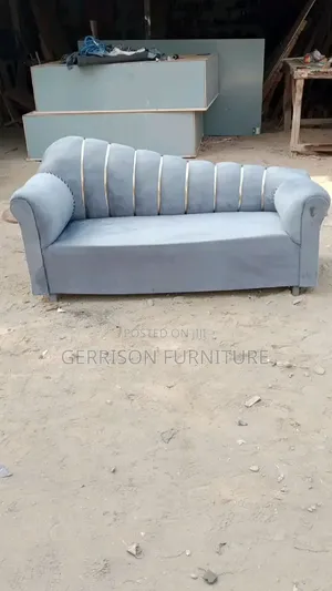 Luxury Asymmetric Channel-Tufted Sofa With Gold Metallic Inlay Trims