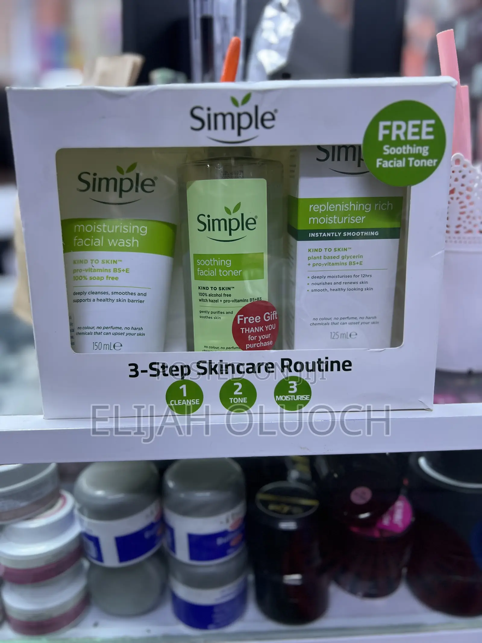 Simple Kind to Skin 3-Step Skincare Routine Gift Set,