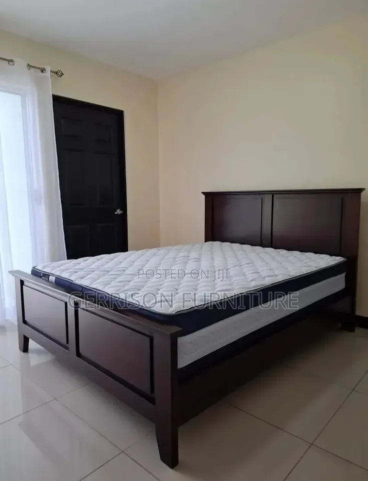 Modern Executive Hardwood Panel Bed Frame With Mattress Set