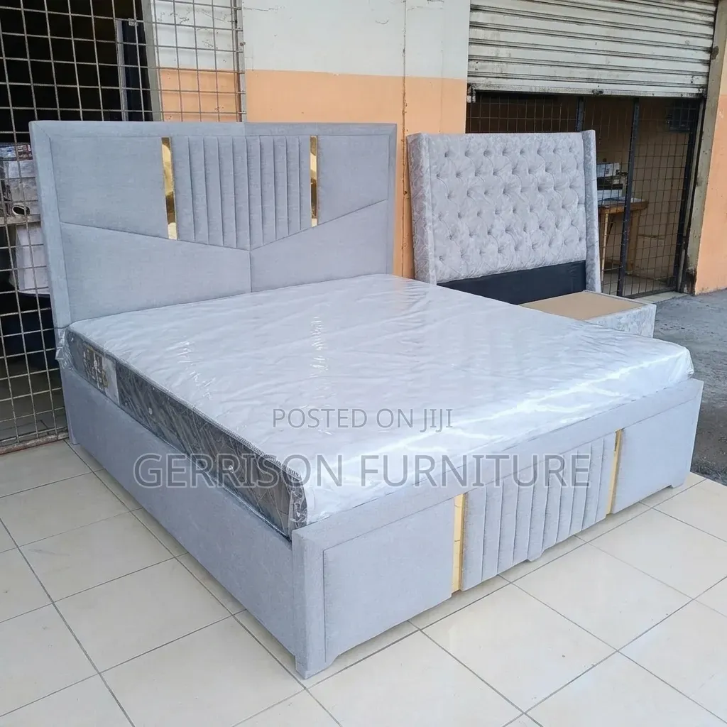 Brand New Luxury Grey Fluted Bed With a Mattress