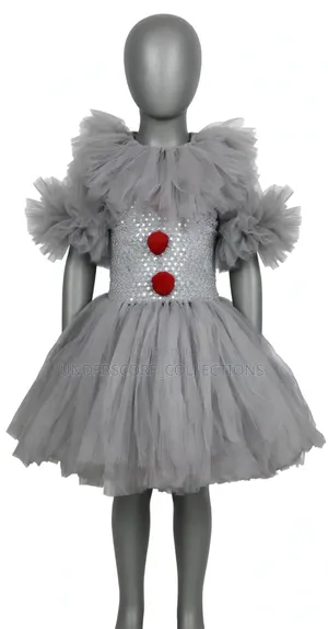 Halloween Girls' Grey Pennywise-Inspired Clown Tutu Costume