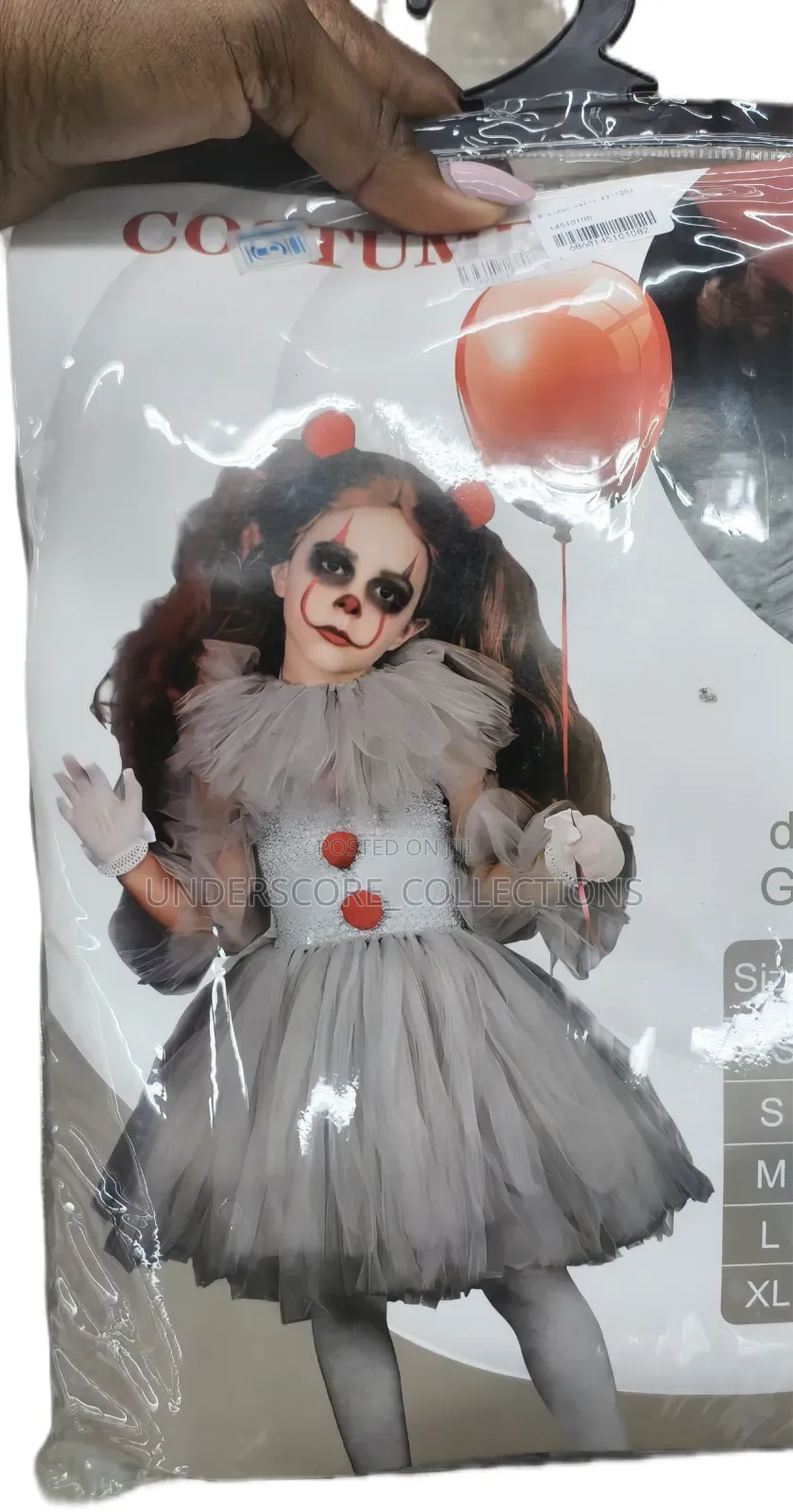 Halloween Girls' Grey Pennywise-Inspired Clown Tutu Costume